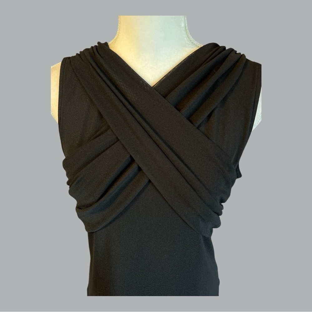 Worthington Black Plunge V-Neck Sleeveless Tank Top - Picture 3 of 4